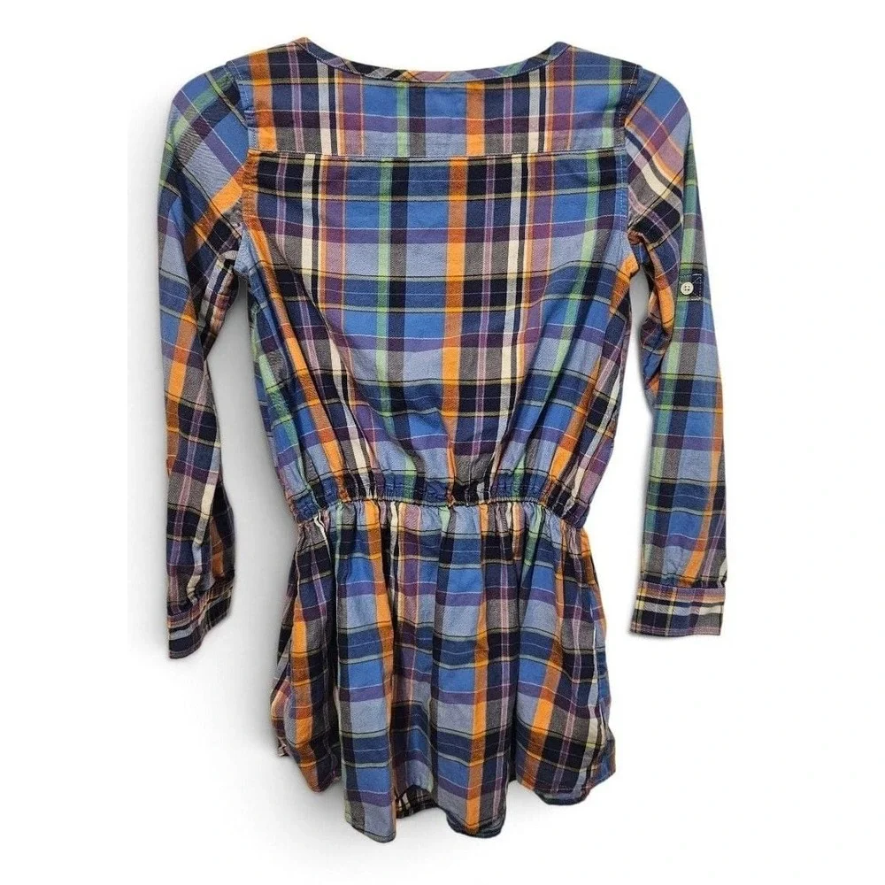 Ralph Lauren Girls Plaid Long Sleeve Button Front Dress  Size 10